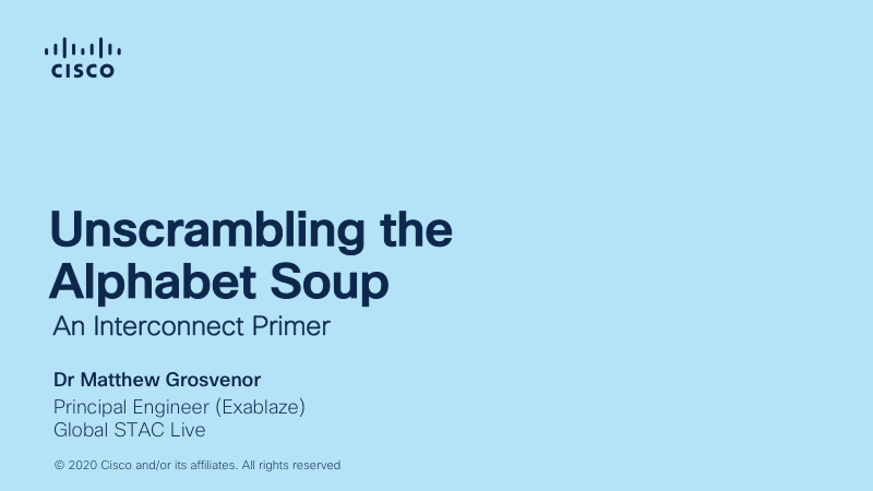 An Interconnect Primer: Unscrambling the Alphabet Soup